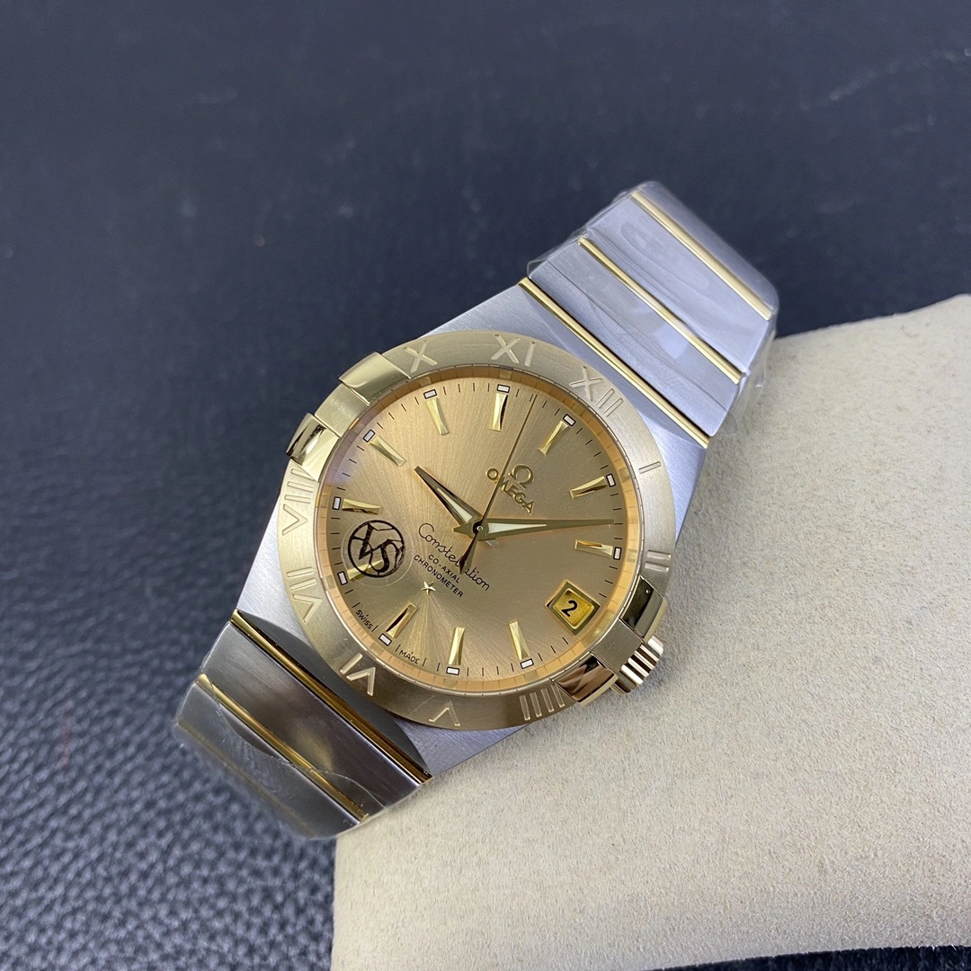 CBD Factory Omega Constellation Co-Axial 38mm Two-Tone Champagne Dial (123.20.38.21.08.001) 1:1 Super Clone – DD8500 Movement HighQuality 320